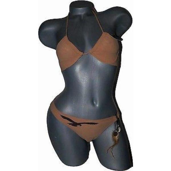 HUIT Plage Small bikini swimsuit feathers France 6 30B Indian-Swimwear-HUIT Plage-6-brown-Jenifers Designer Closet