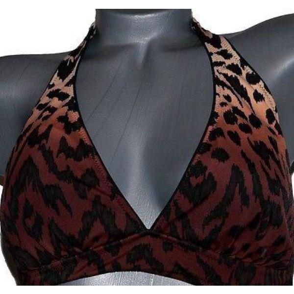 GOTTEX leopard 10 cheetah bikini swimsuit halter 2 piece ombre-Swimwear-Gottex-10-brown/black-Jenifers Designer Closet
