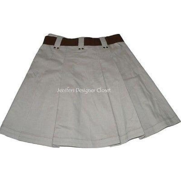 GUNEX designer skirt 4 40 $438 pleated Italy career-Skirts-Gunex-40-tan-Jenifers Designer Closet