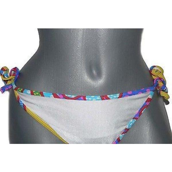 GOTTEX bikini 12 swimsuit white bright flower 2PC side tie-Swimwear-Gottex-12-white/multi-Jenifers Designer Closet