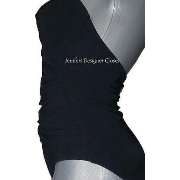 GOTTEX swimsuit ruched 6 jeweled cinched tummy control bandeau slimming-Swimwear-Gottex-6-Black-Jenifers Designer Closet