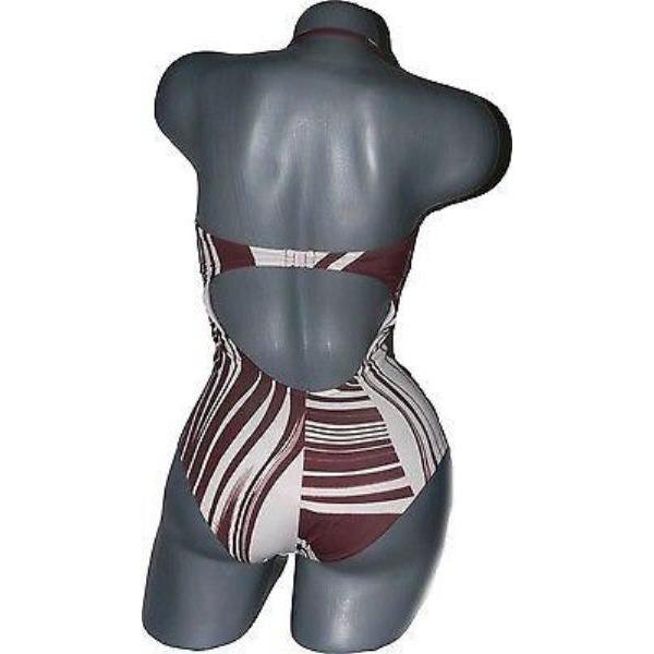 RYGY VIX bandeau swimsuit S strapless pucci waves 1 piece bandeau-Swimwear-Rygy Vix-Small-Brown-Jenifers Designer Closet