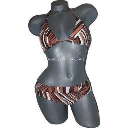 TRINA TURK 8 bikini swimsuit brown triangle slide 2PC-Clothes, Shoes & Accessories:Women's Clothing:Swimwear-Trina Turk-8-Brown-Jenifers Designer Closet