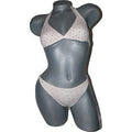 DELFINA S Alissa bikini swimsuit beaded pink Italy halter 2pc-Swimwear-Delfina-Small-Pink-Jenifers Designer Closet