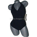 GOTTEX embellished swimsuit $299 8 jeweled draped tummy control halter-Swimwear-Gottex-8-Black-Jenifers Designer Closet