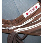 LOVE TRUE LOVE bikini swimsuit striped boy shorts L-Swimwear-Love True Love-Large-Brown-Jenifers Designer Closet