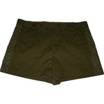 CATHERINE MALANDRINO 10 M army green shorts embroidered cutouts-Shorts-Catherine Malandrino-10-Army green-Jenifers Designer Closet