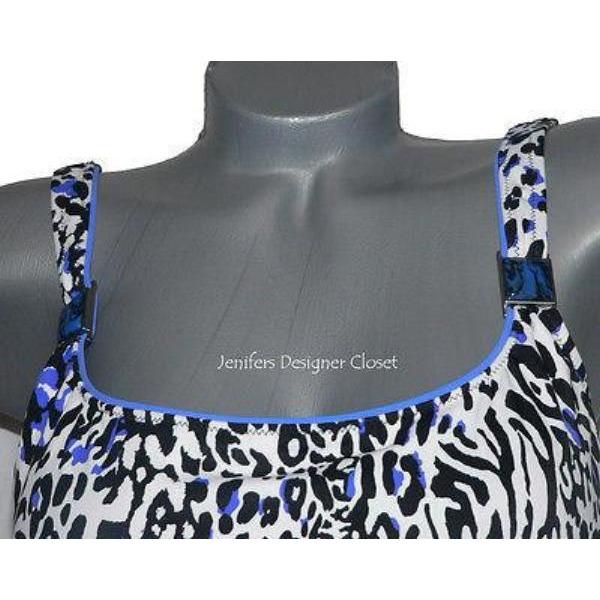 GOTTEX swimsuit tummy control 6 black cobalt black slimming-Swimwear-Gottex-6-Black/cobalt-Jenifers Designer Closet