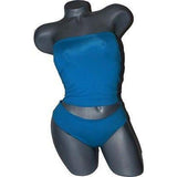 FABUCCI strapless reversible swimsuit tankini 1 XS tubekini bikini-Swimwear-Fabucci-XS-Blue/brown-Jenifers Designer Closet