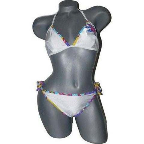 GOTTEX bikini 12 swimsuit white bright flower 2PC side tie-Swimwear-Gottex-12-white/multi-Jenifers Designer Closet
