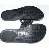 SAM EDELMAN Bryce 6.5 M sandals thongs shoes jeweled slides leather black-Sandals & Flip Flops-Sam Edelman-6.5-Black-Jenifers Designer Closet