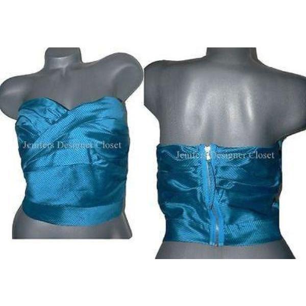 MARC JACOBS 8 strapless corset bustier zipper top pinstripe-Tops & Blouses-Marc Jacobs-8-Blue-Jenifers Designer Closet
