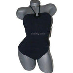 GOTTEX swimsuit 8 ruched jeweled cinched tummy control bandeau slimming-Swimwear-Gottex-8-Black-Jenifers Designer Closet
