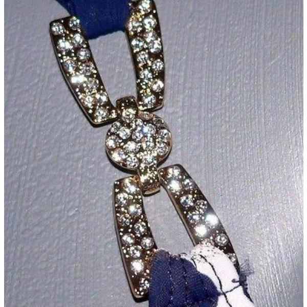 BADGLEY MISCHKA 4 S ruched slimming swimsuit crystals $290 metallic-Swimwear-BADGLEY MISCHKA-4-Blue/white/gold-Jenifers Designer Closet