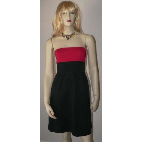 THEORY red/black strapless dress tube cocktail 10 M UGA-Dresses-Theory-10-Black/red-Jenifers Designer Closet