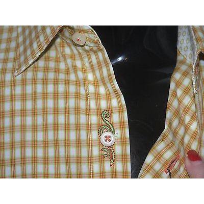 ROBERT GRAHAM S shirt gold white men's contrast cuffs designer Bodowyer-Casual Shirts-Robert Graham-Small-Gold-Jenifers Designer Closet