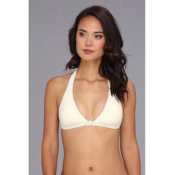 JUICY COUTURE S swimsuit halter 2 pc terry daisy angel $147 bikini-Swimwear-Juicy Couture-Small-Ivory-Jenifers Designer Closet