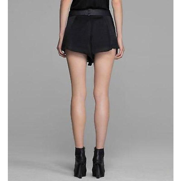 HELMUT LANG 10 draped black dressy shorts lined $345 designer runway silky-Shorts-HELMUT LANG-10-Black-Jenifers Designer Closet