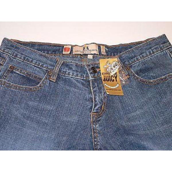 JUICY COUTURE Zoe blue jeans 31 crystals stretch flare boot cut $170 denim-Clothing, Shoes & Accessories:Women's Clothing:Jeans-Juicy Couture-31-Blue-Jenifers Designer Closet