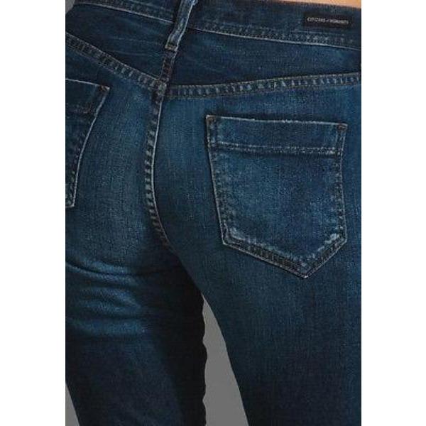 CITIZENS of HUMANITY 24 high waist roll up blue jeans denim retro slim ankle-Jeans-Citizens of Humanity-24-Blue-Jenifers Designer Closet