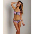 JUICY COUTURE S swimsuit bikini bralette zip-up pink waves sexy designer-Swimwear-Juicy Couture-Small-Pink/navy-Jenifers Designer Closet