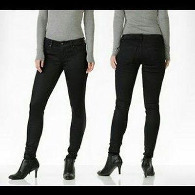 DYLAN GEORGE coated denim black skinny jeans stretch designer ankle-Jeans-Dylan George-Jenifers Designer Closet