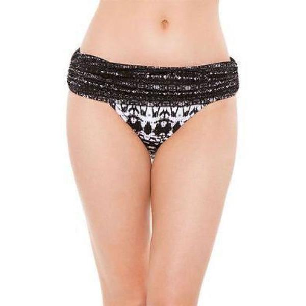 BADGLEY MISCHKA 10 swimsuit 2pc bikini fold-down bottoms underwire top-Swimwear-Badgley Mischka-10-Black-Jenifers Designer Closet