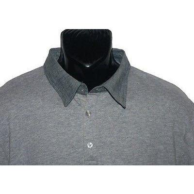 ELIE TAHARI shirt long sleeve XL polo knit grey melange designer Peru men's-Casual Shirts-Elie Tahari-XL-gray-Jenifers Designer Closet