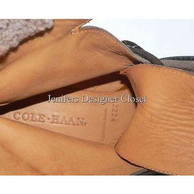 COLE HAAN boots shoes 6B fleece ankle Brown leather hiking snow nubuck suede-Boots-Cole Haan-6-tan-Jenifers Designer Closet