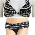 NANETTE LEPORE S swimsuit bikini black padded underwire top foldover bottoms-Swimwear-Nanette Lepore-Small-Black/white-Jenifers Designer Closet