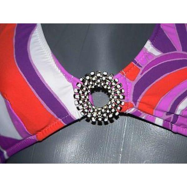 TRINA TURK 2 XS halter bikini swimsuit purple orange-Swimwear-Trina Turk-2/XS-Multi-Jenifers Designer Closet