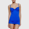 CARMEN MARC VALVO 6 swimsuit swimdress underwire support flattering-Swimwear-Carmen Marc Valvo-6-Blue-Jenifers Designer Closet