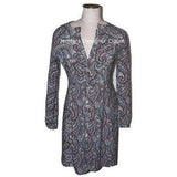 LA VIA 18 Lavia 40 paisley dress above knee multi color Italy $495 button up-Dresses-Lavia 18-40-multi-Jenifers Designer Closet