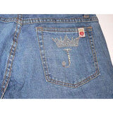 JUICY COUTURE Zoe blue jeans 31 crystals stretch flare boot cut $170 denim-Clothing, Shoes & Accessories:Women's Clothing:Jeans-Juicy Couture-31-Blue-Jenifers Designer Closet