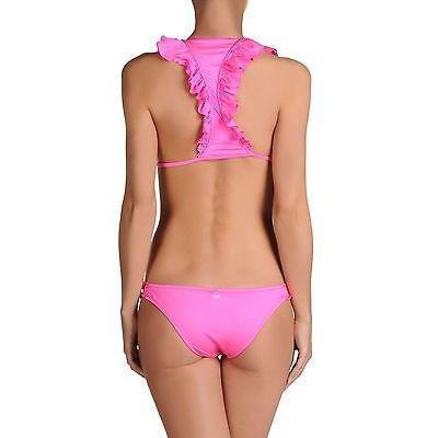 JE M'EN FOUS bikini swimsuit 44 M 10 Italy hot pink ruffled runway-Swimwear-Je M'en Fous-44/10-Pink-Jenifers Designer Closet