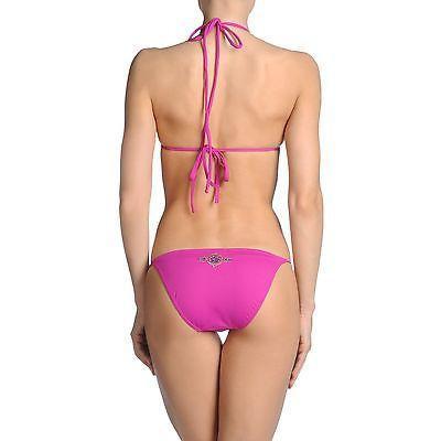 BELIZA of France bikini swimsuit S fuschia string rhinestones $268 runway-Swimwear-Beliza-Small-Fuschia-Jenifers Designer Closet