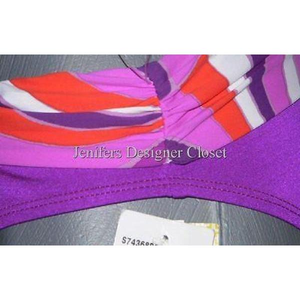 TRINA TURK 2 XS halter bikini swimsuit purple orange-Swimwear-Trina Turk-2/XS-Multi-Jenifers Designer Closet