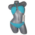 GOTTEX swimsuit bikini jade 8 bandeau 2pc gold medallion choker padded-Swimwear-Gottex-8-Jade-Jenifers Designer Closet