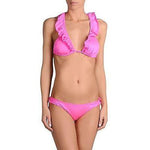 JE M'EN FOUS bikini swimsuit 44 M 10 Italy hot pink ruffled runway-Swimwear-Je M'en Fous-44/10-Pink-Jenifers Designer Closet