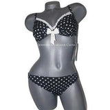 GOTTEX swimsuit bikini 6 34D cup underwire adjustable strap polka dot ruffle-Swimwear-Gottex-6/34D-Black/white-Jenifers Designer Closet