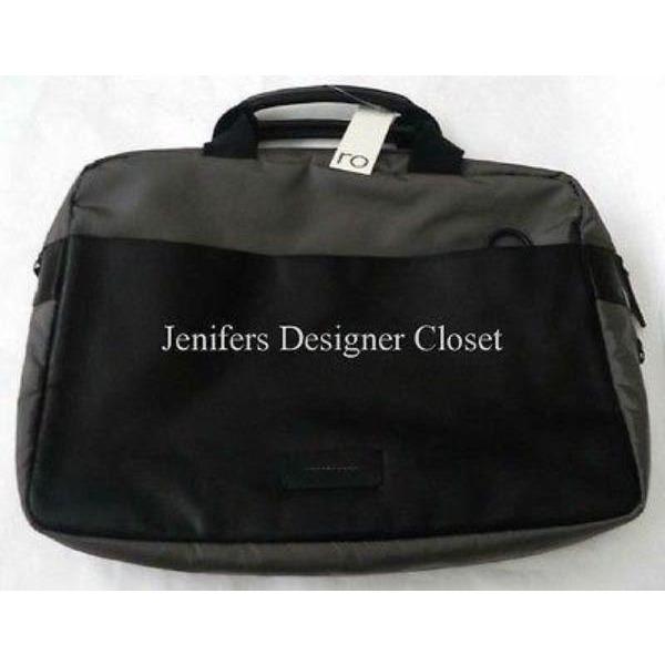 RO BAGS laptop computer travel case organizer designer leather nylon NY-Luggage-RO-OS-Black/Gray-Jenifers Designer Closet