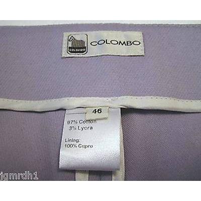 COLOMBO pants designer slacks trousers 46 X 33 lavender wide leg flare-Pants-Colombo-46-Lavender-Jenifers Designer Closet