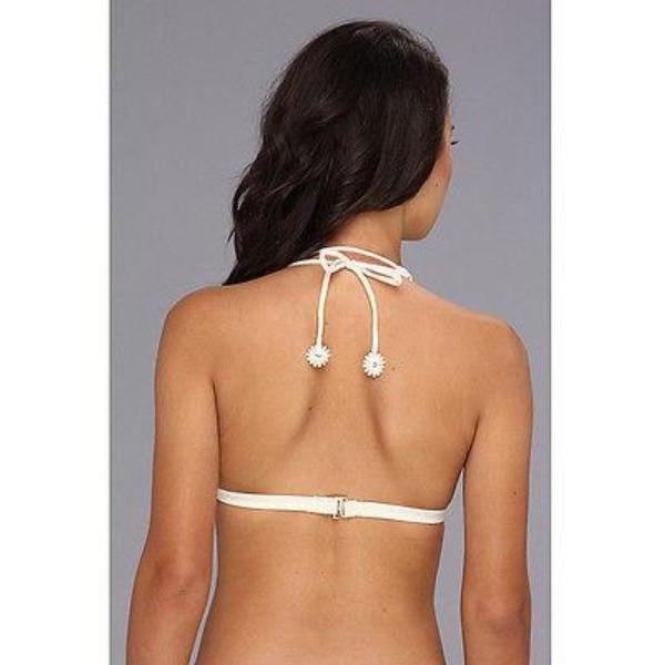 JUICY COUTURE S swimsuit halter 2 pc terry daisy angel $147 bikini-Swimwear-Juicy Couture-Small-Ivory-Jenifers Designer Closet
