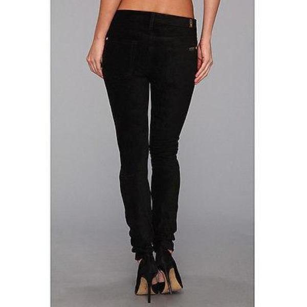 SEVEN 7 for All Mankind 23 Black Sueded Skinny Jeans Pants jeggings-Jeans-7 For All Mankind-23-Black-Jenifers Designer Closet
