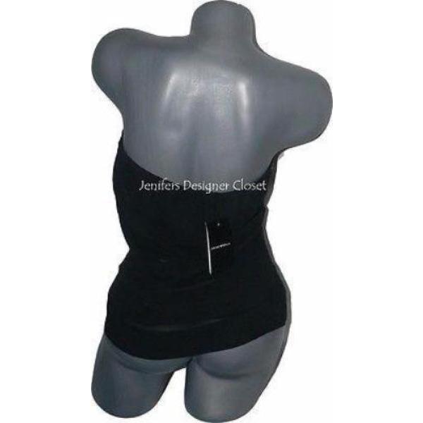 EMPORIO ARMANI evening cocktail strapless top beaded tiered $379 black-Tops & Blouses-Emporio Armani-Jenifers Designer Closet