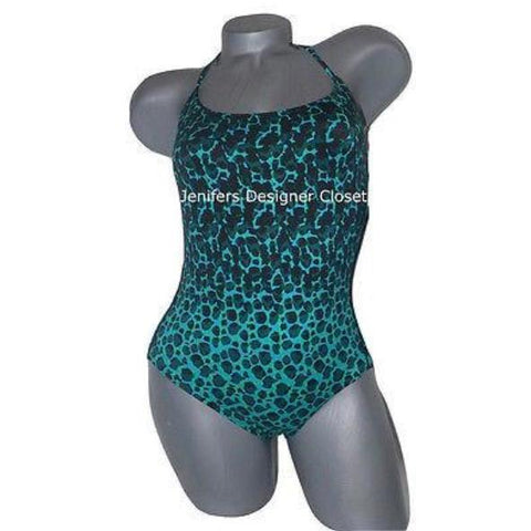 MARC JACOBS swimsuit M leopard high-end 1PC animal print green halter-Swimwear-Marc Jacobs-Medium-Green-Jenifers Designer Closet
