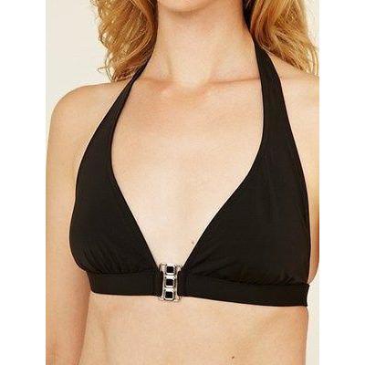 KUSHCUSH Lucia bikini swimsuit S black sassy halter designer-Swimwear-Kushcush-Small-Black-Jenifers Designer Closet