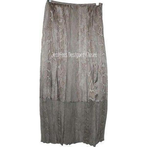 ELIE TAHARI silk chiffon $498 maxi skirt career reptile semi sheer hem-Skirts-Elie Tahari-Jenifers Designer Closet