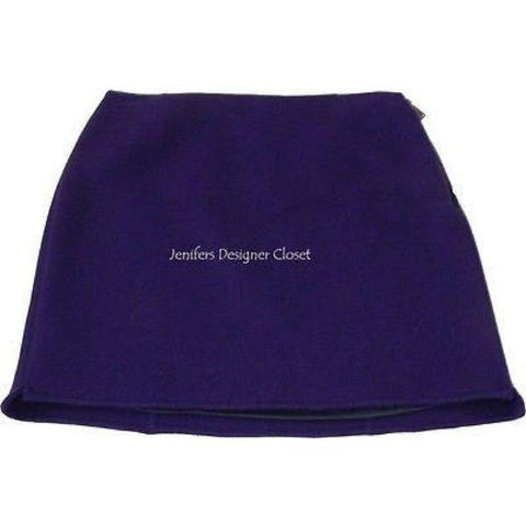 ELIE TAHARI thick wool mini skirt 12 purple career cocktail soft short-Skirts-Elie Tahari-12-Purple-Jenifers Designer Closet