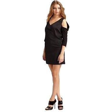SEE by CHLOE cutout shoulder dress 40 4 luxe designer off shoulder black-Dresses-See by Chloé-40/4-Black-Jenifers Designer Closet